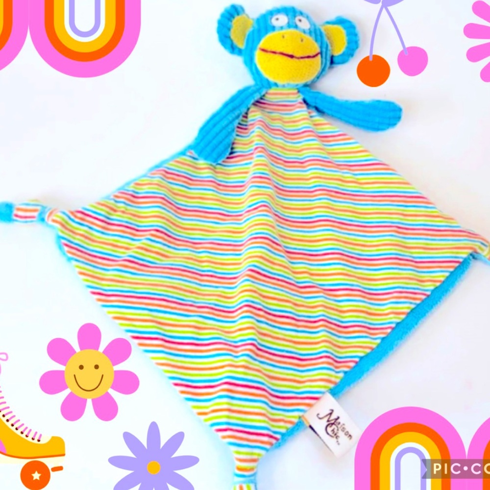 💕Maison Chic Blue Monkey Security Blanket